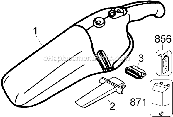 Page A Diagram and Parts List for CHV7250  Black and Decker Hand Vacuum